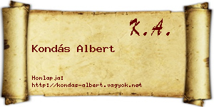 Kondás Albert névjegykártya